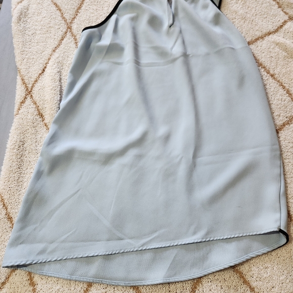 Light blue business casual tank top with black trim. - Picture 3 of 4